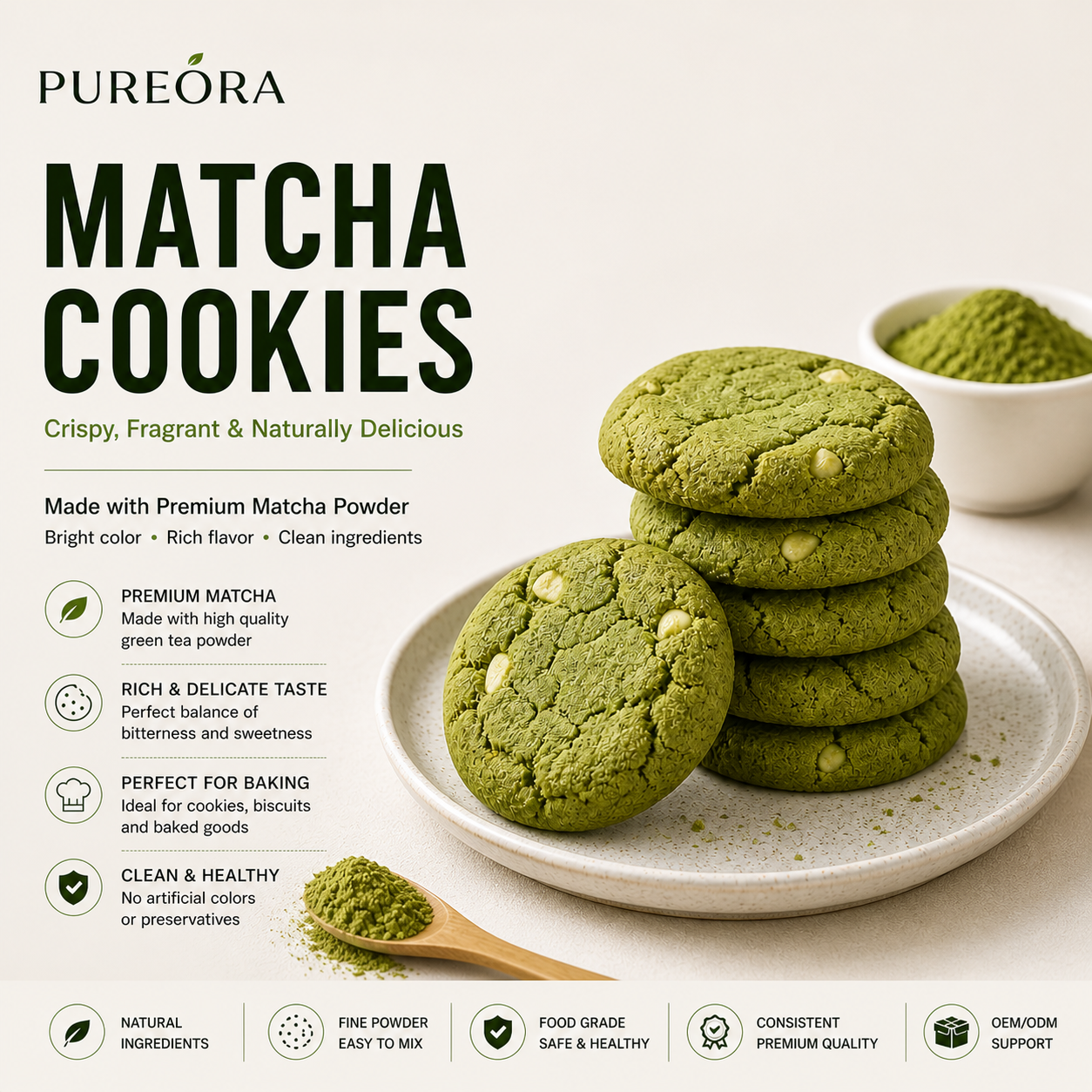 PUREORA matcha cookies