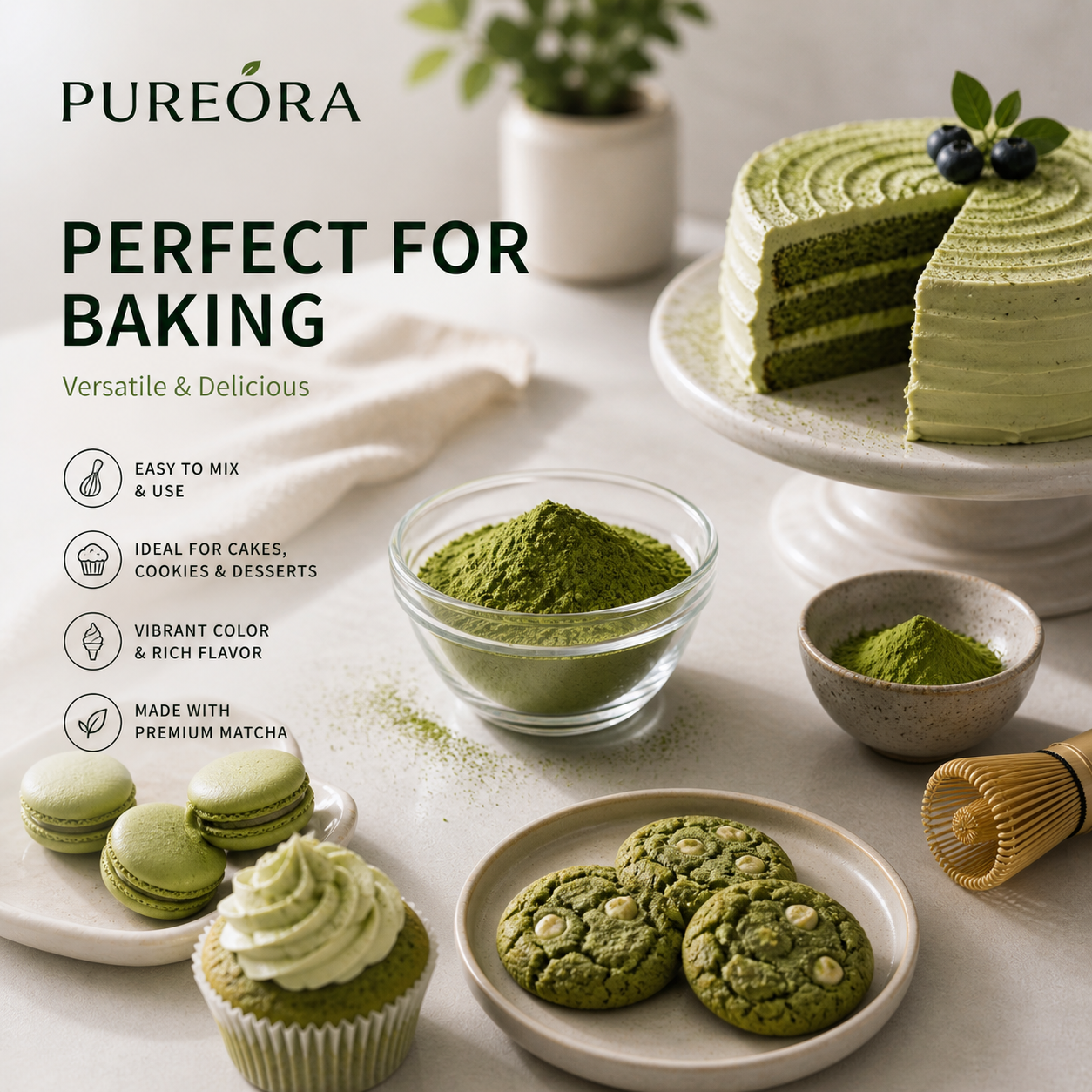 PUREORA Culinary Matcha product material